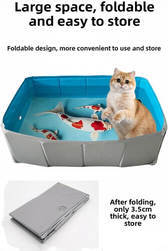 Foldable Pet Bath Tub for Dogs & Cats - Portable Collapsible Grooming Tub with Drain Hole, Non-Inflatable Waterproof Washing Basin & Pool for Bathing Small to Medium Pets, Indoor Outdoor Use