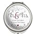 Personalized Custom 2 Lines Mr and Mrs Wedding Compact Travel Purse Handbag Makeup Mirror