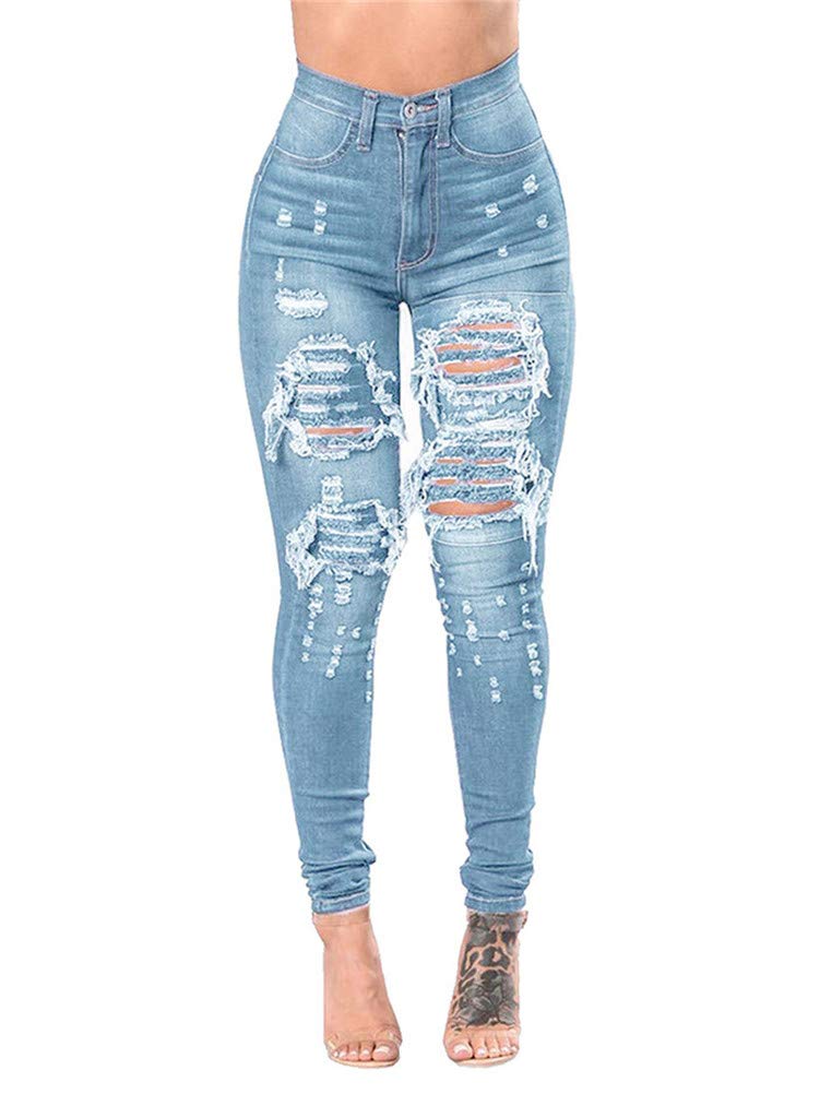 ORANDESIGNE Jeggings Donna A Vita Alta – Elasticizzati, Modellanti, Colore Denim