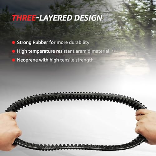 Image of Drive Belt Compatible with Kawasaki Mule 3010 4010 3000 4000 2001-2024 4x4 KAF620 Trans Replacement Parts 59011-1077