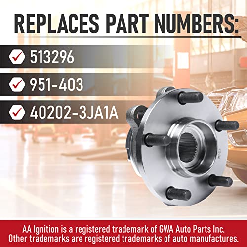 Image of Replacement Front Wheel Hub Bearing Assembly - Compatible with Infiniti & Nissan Vehicles - JX35, QX60, Altima, Maxima, Maxima,Pathfinder - Replaces 513296, 951-403, 40202-3JA1A