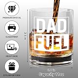 Wrappiness Funny Gift for Dad, Husband - Dad Fuel 11oz Whiskey Glass, Perfect Fathers Day, Birthday Gifts for Men Old Fashioned Bourbon Glass, Stocking Stuffers for Expecting Father Scotch Lover