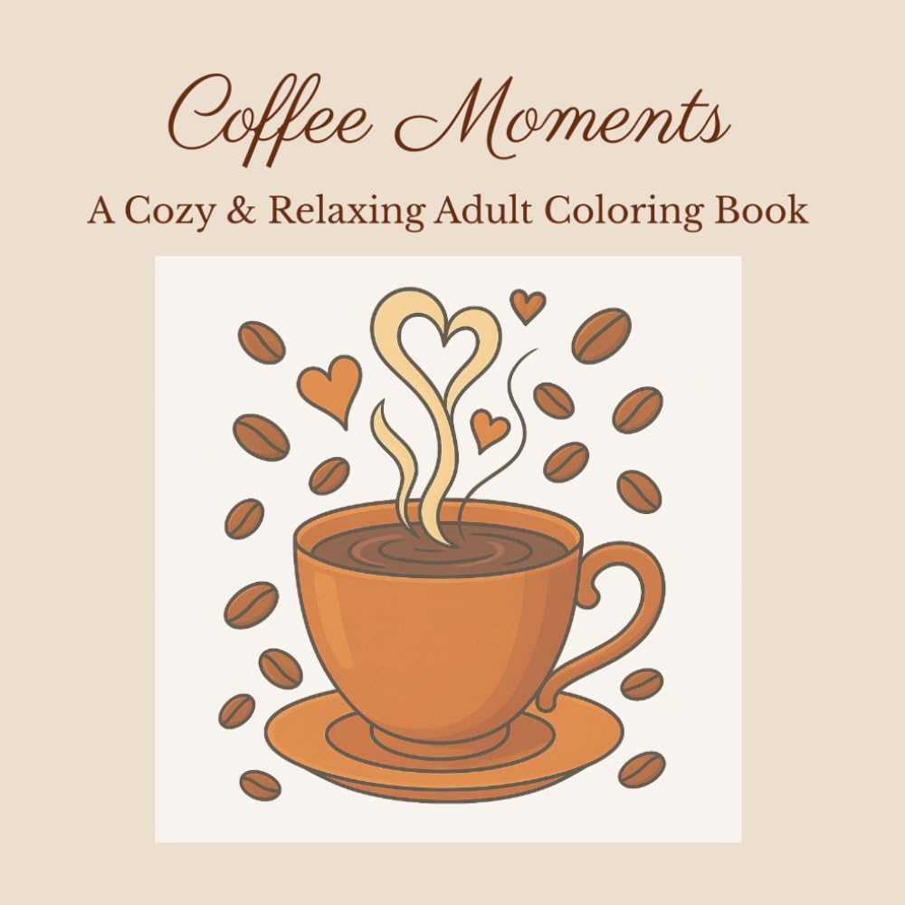 Coffee Moments: Cozy & Relaxing Adult Coloring Book