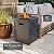 UPHA 56-inch Outdoor Propane Gas Fire Pit Table 50000 BTU Iron Rectangle Firepit for Outside Patio with Tank Hidden Table, Wind Guard, Removable Lid, Blue Glass Rocks, Rain Cover, Grey
