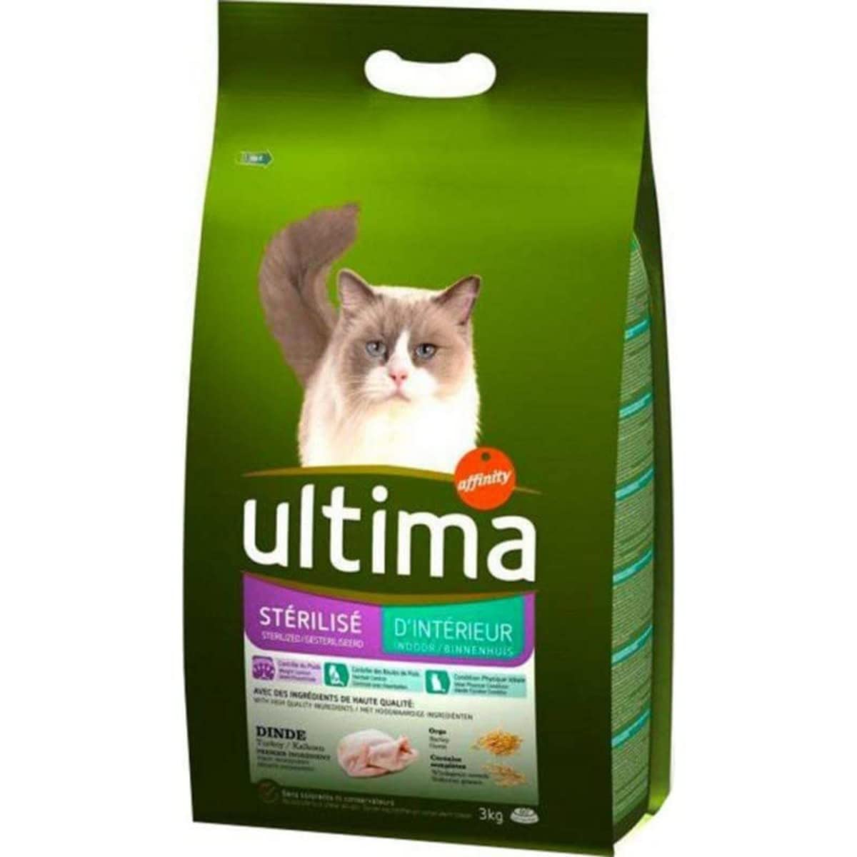 ULTIMA croquettes pour chat à la dinde (stérilisé d'intérieur) - 3 kg