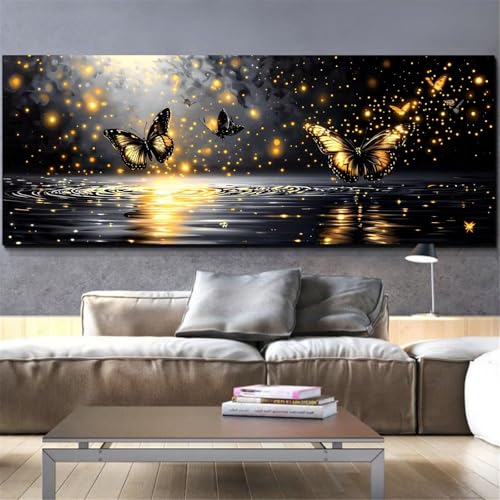 Kit peinture diamant papillon doré Mefooge, cadeau créatif idéal