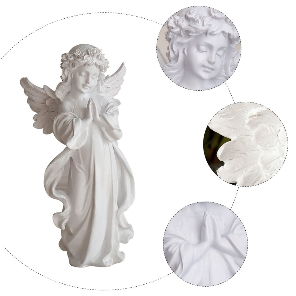 Mipcase 1pezzi Statua Angeli in Preghiera Ornamento Artistico Angelico Decorazione Scultorea per Casa e Ufficio Materiale