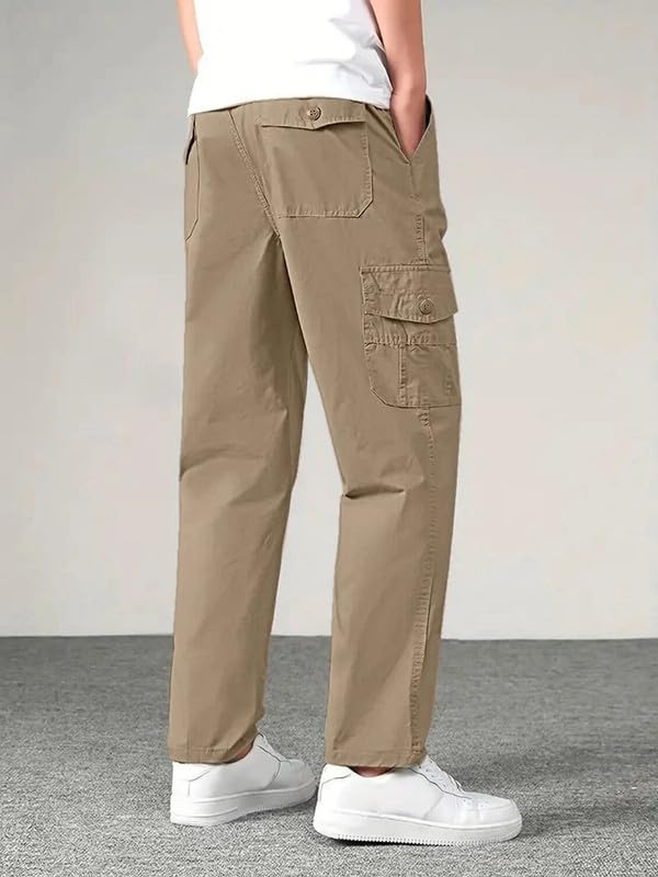 Image of Men's Cotton Cargo Pants | Stylish Multi-Pocket Casual Look-
