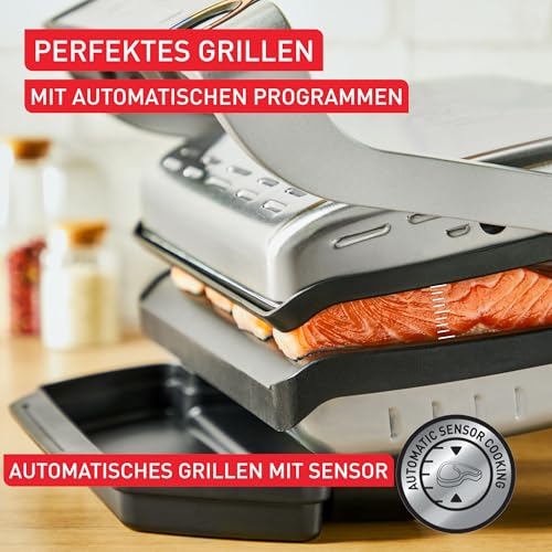 Tefal Plancha-Platten XL, kompatibel mit OptiGrill+ XL, für empfindliche Zutaten, antihaftbeschichteter Aluminium-Druckguss, Schwarz, XA729810