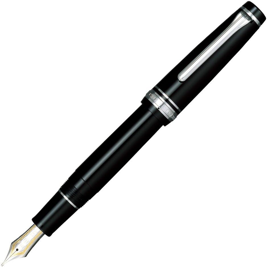 Sailor Professional Gear Silver Black Fountain Pen EF Extra Fine 11-2037-120 (Japan Import)