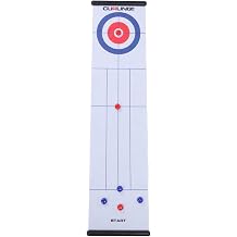 JTLB Tabletop Curling Game Interactive Large Mat Compact Roll Up Curling Family Game for Home Outdoor Fun