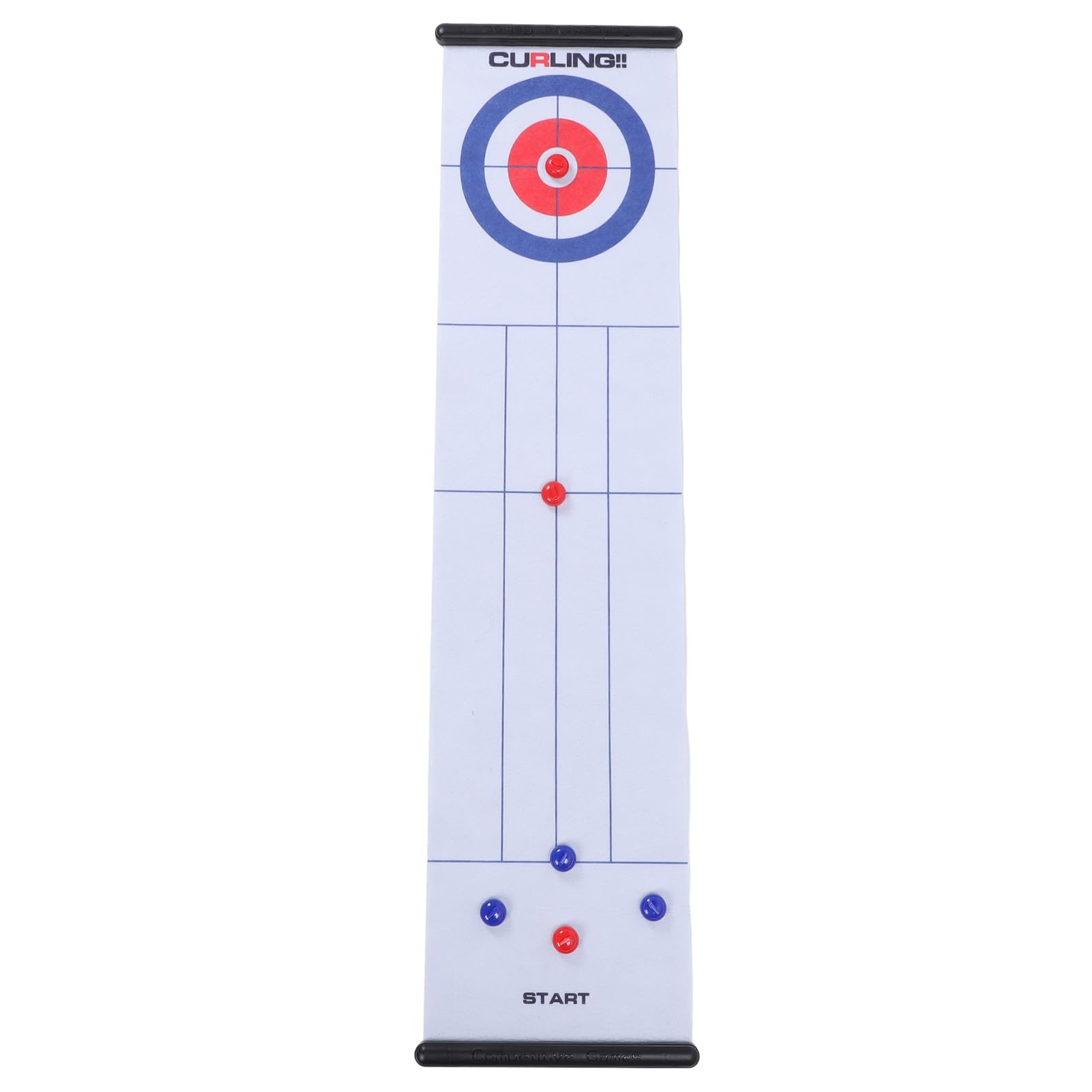 Generic Tisch-Curling-Spiel, Interaktives, Großes Matten-Kompakt-Roll-Up-Familienspiel, Tragbares Design, Eltern-Kind-Interaktion, Geeignet für Drinnen und Draußen