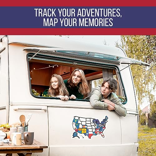 image for Lushleaf Designs RV State Map Sticker Travel Map - 11