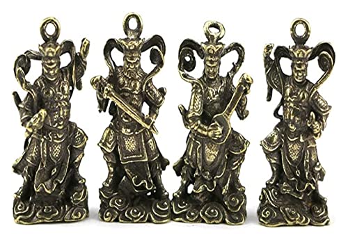 Statues Zen des Quatre Rois Célestes en Cuivre pour Décoration Table