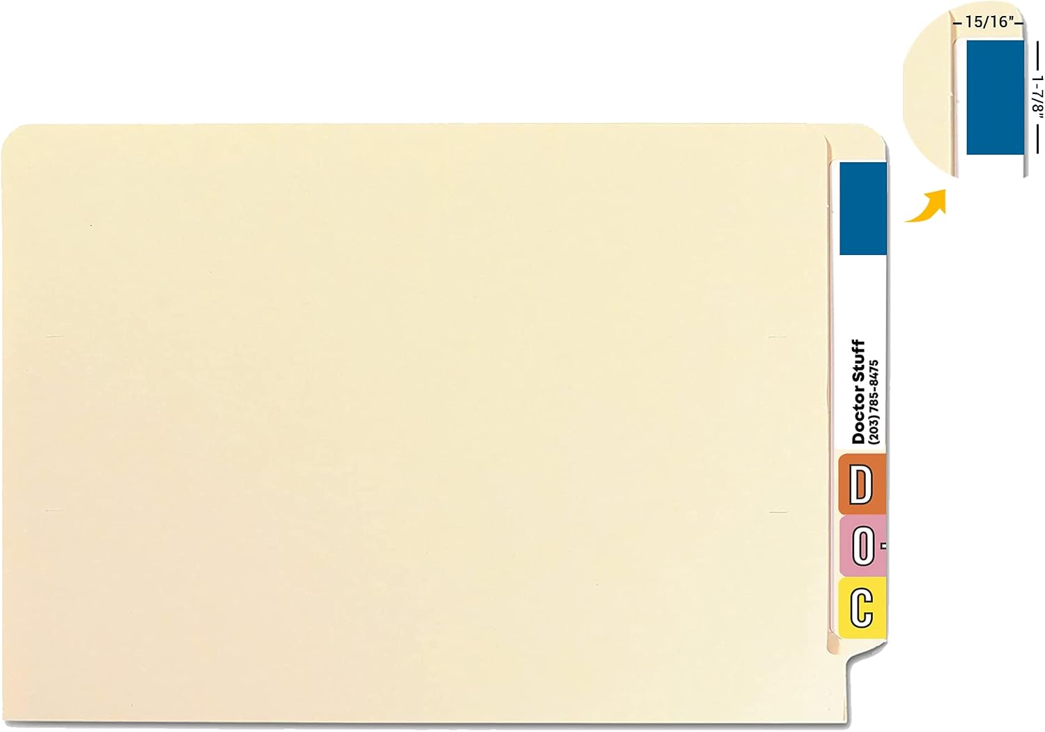 Doctor Stuff - Solid Color File Folder Labels, Ames Series, Unlaminated Solid Blue Stickers, 1-7/8" x 1-7/8", Roll of 500 Labels