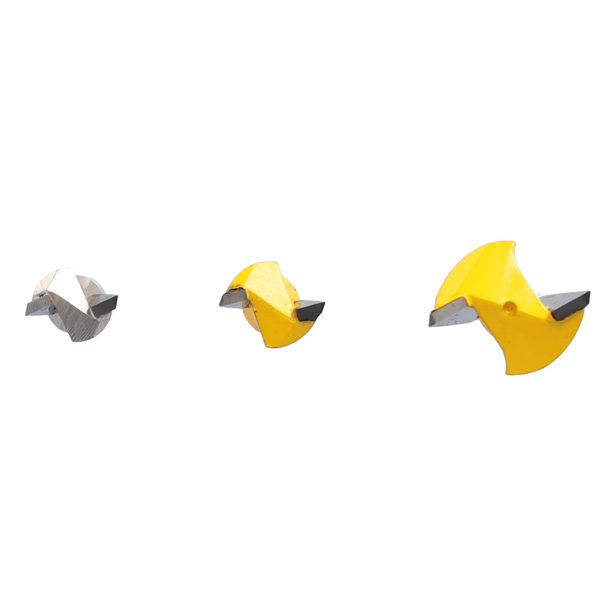 FAMAG Set di frese per denti | 3 pezzi: 12,7 x 12,7 mm, 14,3 x 12,7 mm e 22 x 22 mm, per scanalature di collegamento e scanalature, 2 tagli HM con angolo di 14° | scatola di plastica | 3104.903