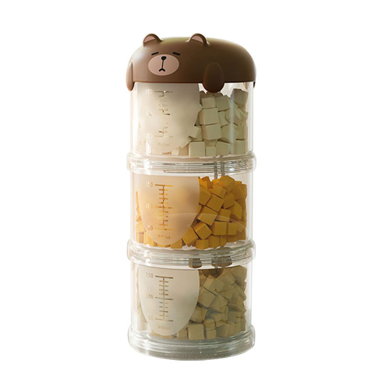 Qusinfc Visible Pet Treats Organizers Box with Tiered Design Leakproof Lid for Dry Food and Accessory Dog Cats Feeding Essential Pet Food Storage Container