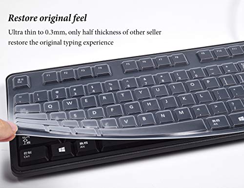 CASEDAO Ultra Thin Silicone Keyboard Cover for Dell Keyboard 104-key KB212-B KB4021 Wired Keyboard - Clear