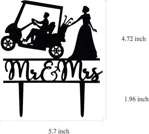 Miniatura 4 de Mr and Mrs - Decoración para pastel de boda, divertido tema de golf, boda, aniversario, despedida de soltera, decoración divertida para pastel de
