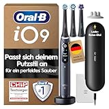 Oral-B iO Series 9 Elektrische Zahnbürste — Electric Toothbrush, Inkl. 3 Aufsteckbürsten — 7 Modi für Zahnpflege, CHIP Testsieger (11/25), Designed by Braun, Schwarz