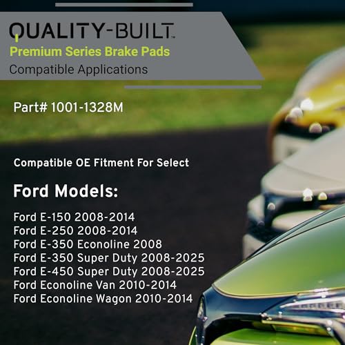 Image of QUALITY-BUILT Front Semi-Metallic Brake Pads, Premium 1001-1328M, Compatible with 2008-2025 Ford (E-150,E-250,E-350 Econoline,E-350 Super Duty,E-450 Super Duty,Econoline Van,Econoline Wagon)