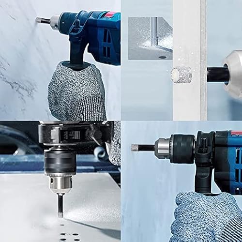Dry Diamond Drill Bits 1/4" 6Mm Diamond Hole Saw For Ceramic Porcelain Tile Glass Stone Marble Granite,Masonry Drill Bits Vacuum Brazed Diamond Core Drill Bit Kit For Bottles,Pots #TOP5