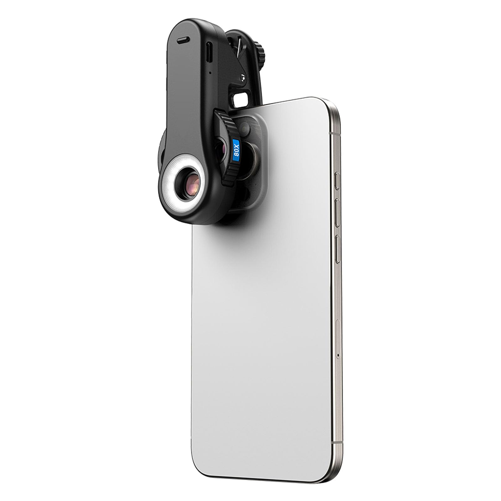 Lente de microscopio para teléfono inteligente 40X 80X 120X con iluminación para inspección detallada de joyas para varios dispositivos Lente de microscopio para teléfono inteligente con iluminación