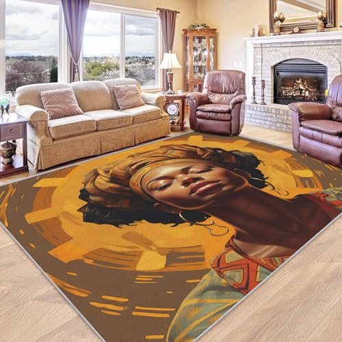 SZLYZM Black Woman Rugs for Bedroom - Black Woman Carpet,