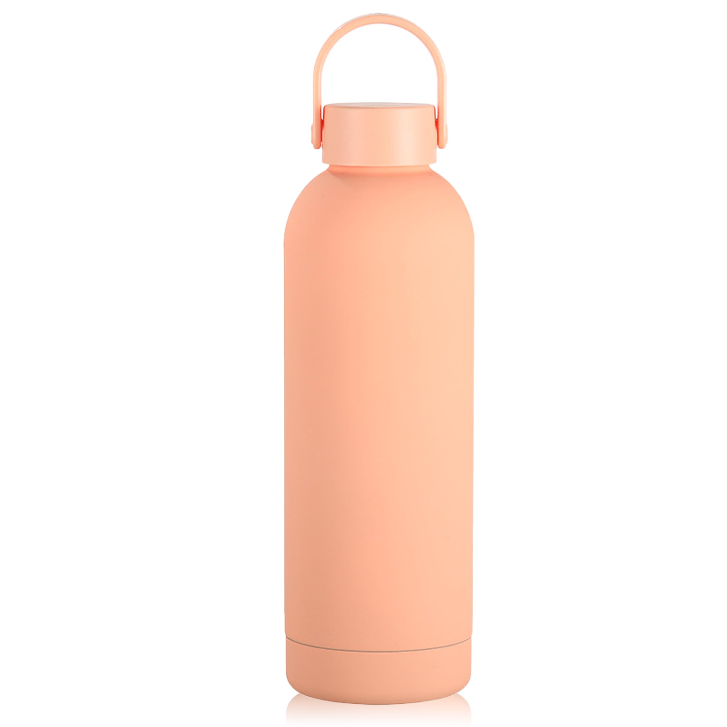 Handbag Water Bottle 350ml - Insulated Water Bottle with Handle Lid Travel Waterbottle Leak-Proof & Slim with Non-Slip Base 24H Cold 12H Hot BPA Free (Pink)
