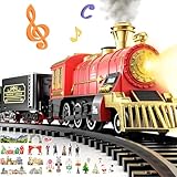 Train Set for Kids 3-8, Classic Christmas Electric Train Toys Set with Steam Locomotive Engine, Light & Sound, Tracks for Christmas Tree, Toy Train Set for 3 4 5 6 7 8+ Years Old Boys Girls Gifts