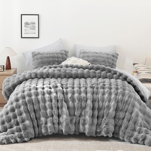 YIKUSH Light Gray Comforter Set Full – Ultra Soft &