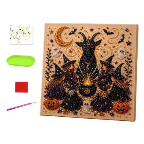 Pintura de diamantes de Halloween para una tarde de lluvia en familia 5