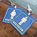 2 Pack - Restroom Pass Keychains (1 Men / 1 Women) Flexible/Heavy Duty Bathroom Tag with Key Chain Ring - Large Passes for Men's & Women's Bathrooms w Key Holder - Office, School by Specialist ID