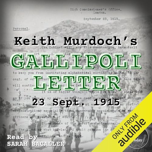 Page de couverture de Keith Murdoch’s Gallipoli Letter