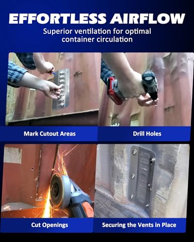 SPARKWHIZ Shipping Container Air Vent, Cross Flow Ventilation, for Preventing Condensation and Excessive Heat, 4 Pack