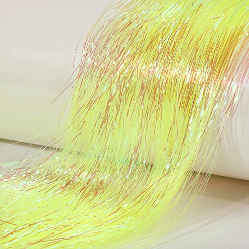Hair Tinsel Kit, 5Pcs 48 Inch 2500 Strands Tinsel Hair Extensions With Tools, Heat Resistant Fairy Hair Tinsel Kit For Women Girls Hair Accessories(Fluorescent Yellow) #TOP2