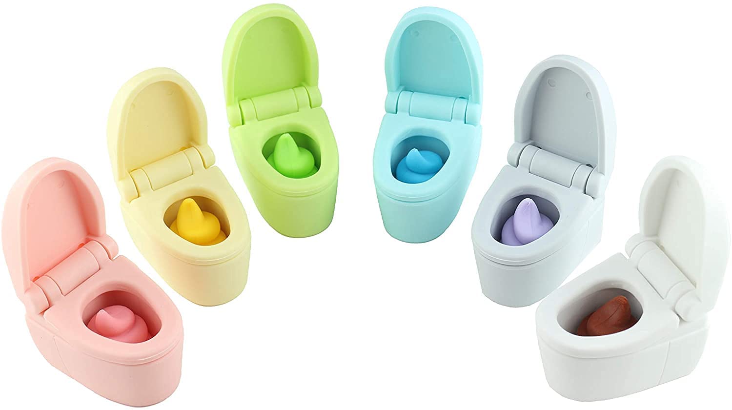 Pencil Eraser Gift for Kids Christmas Back to School Gift Made in Japan (Poop Eraser 6pc), Multi Color