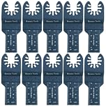 Pack of 10 x 20mm Wide Oscillating Multi Tool Blades/Wood Cutter Saw Blades Set Compatible with Dremel Fein Multimaster Makita Stanley Worx Dewalt Multi Tool Etc Oscillating Multitool Blade