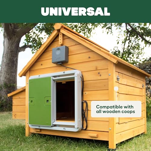 Omlet Automatic Chicken Coop Door Opener Operated by Light Sensor or Timer | Easy to Install, No Maintenance Required | Improves Coop Security and Insulation | Built-in Safety Sensors | Green