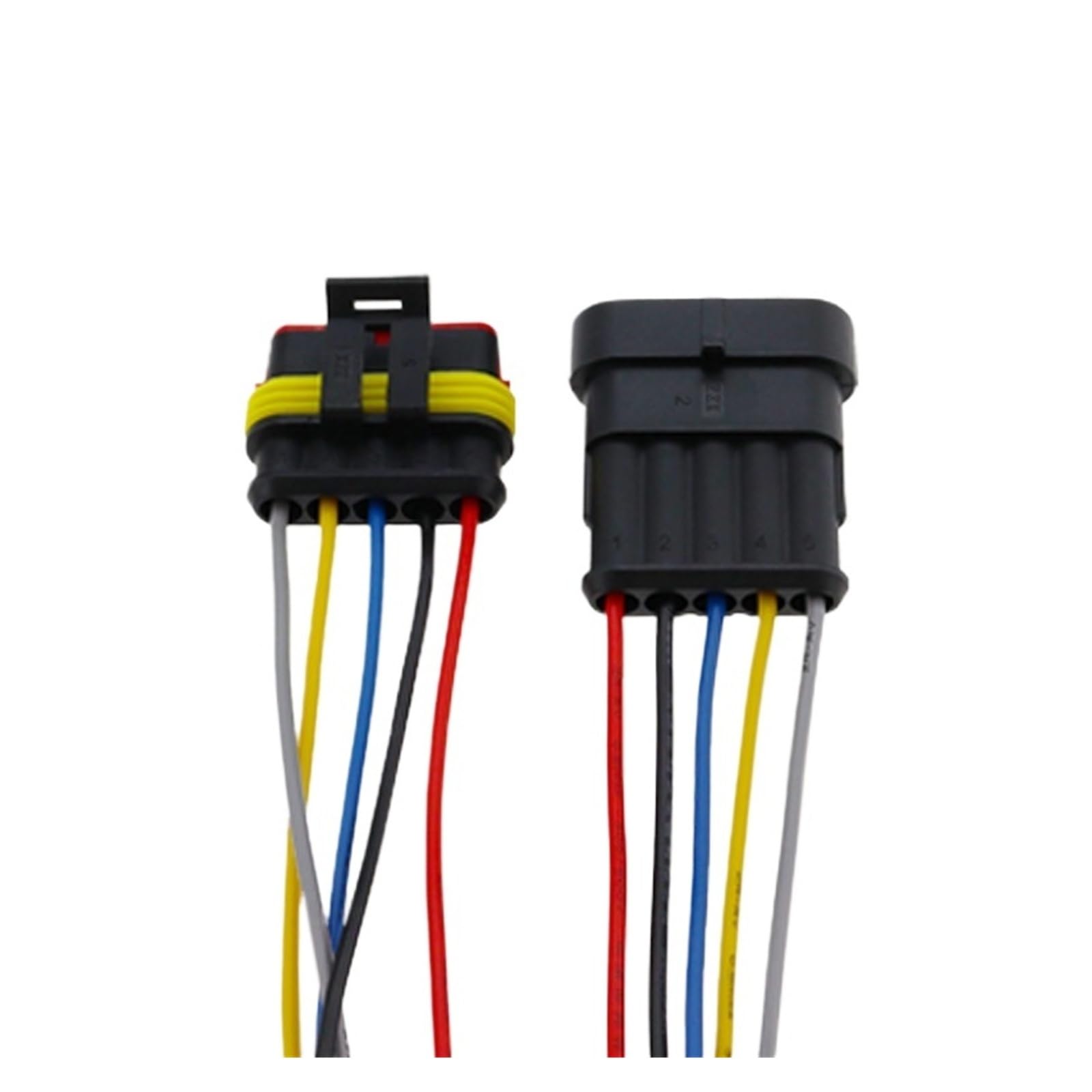 EJPPDHCO 1set AMP 1P 2P 3P 4P 5P 6P Way Waterproof Electrical Auto Connector Male Female Plug with Wire Cable harness for Car Motorcycle(5PIN)
