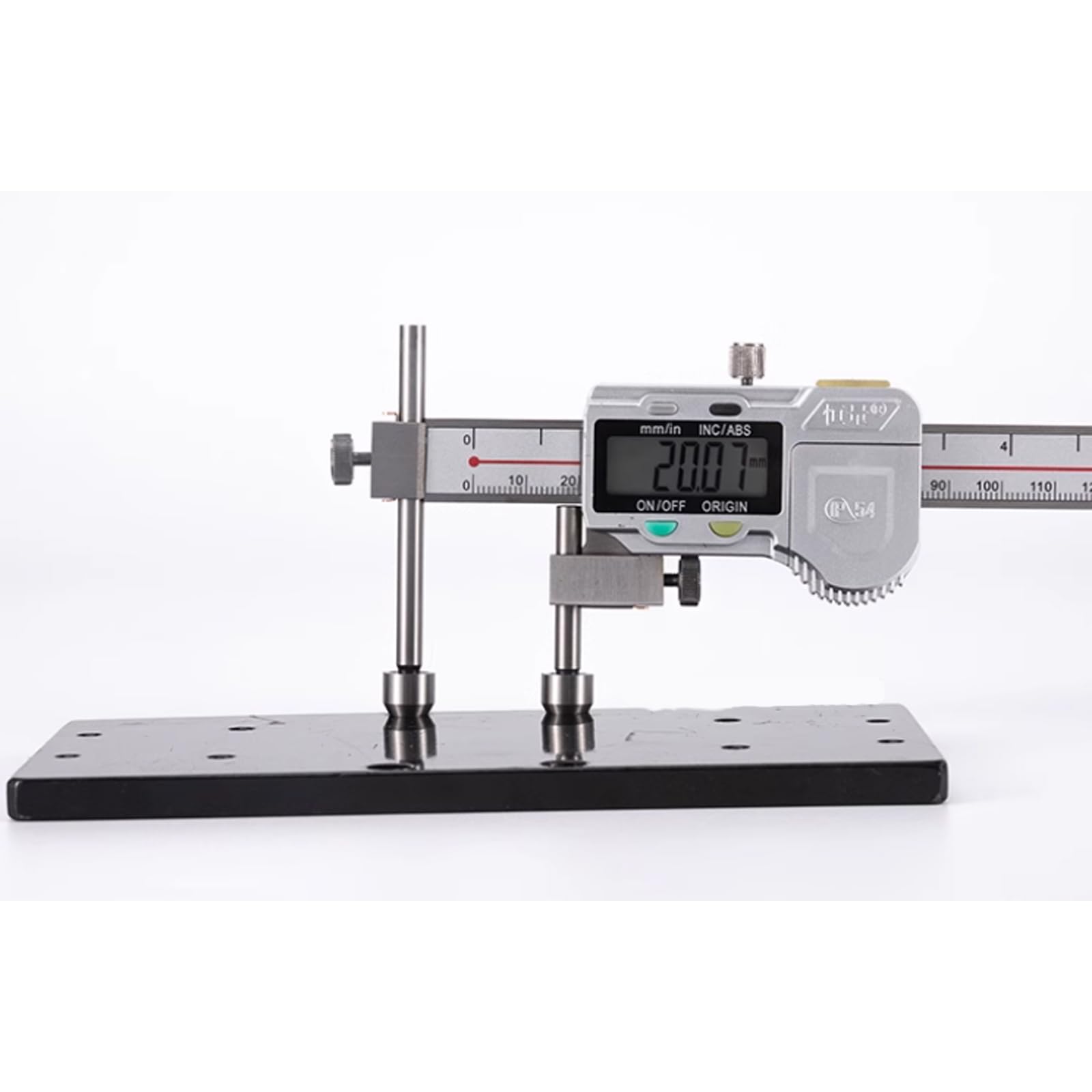 Digitaler Mittelpunkt-Messschieber – Zur Messung von Lochabständen auf gleicher oder versetzter Ebene, 0–150 mm, LCD-Anzeige, Edelstahl (10-150mm)