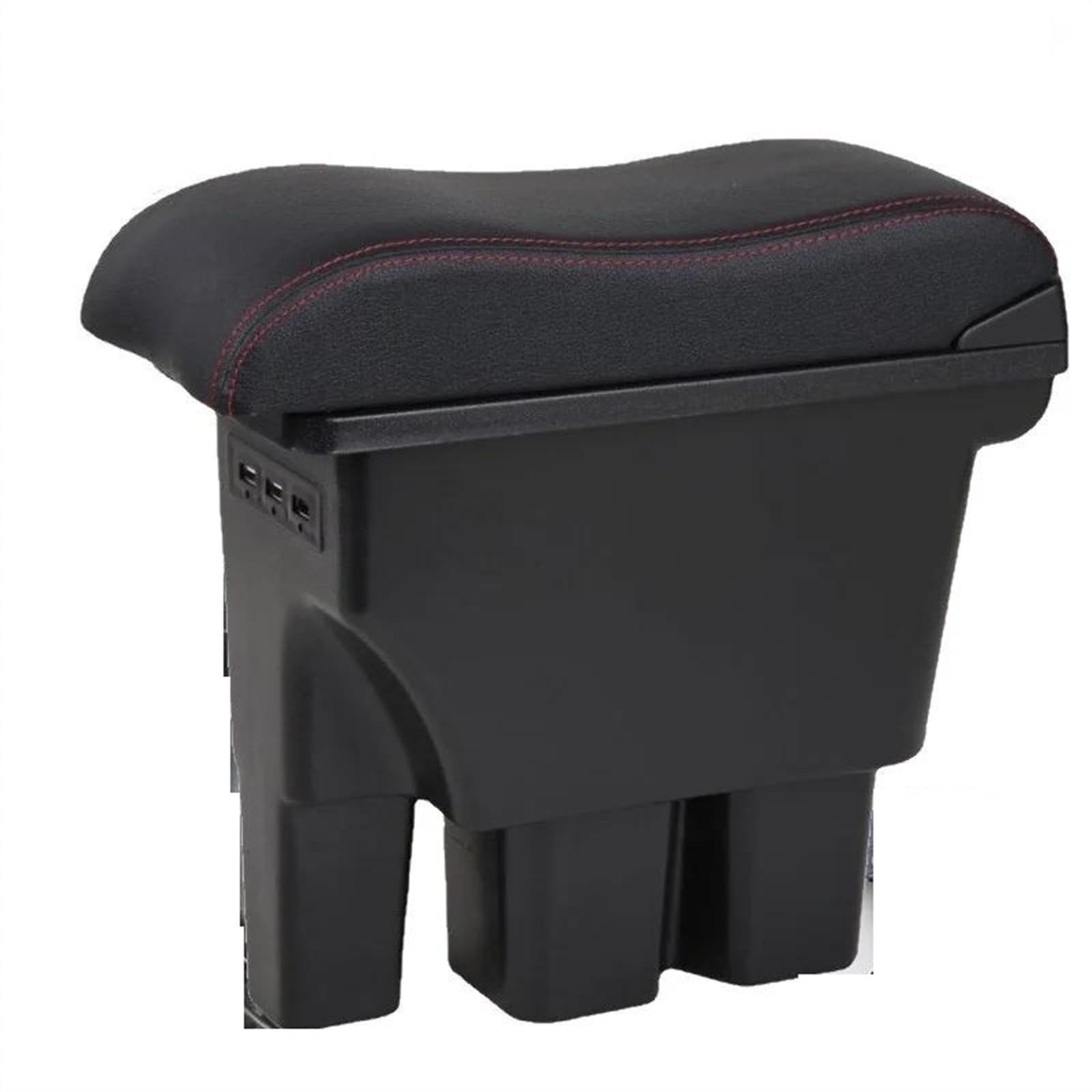 NOHEEU Armrest Box With Multifunctional Support PU Upholstered Car Interior Modification Accessories For Jimny JB74 2018-2022(B1 Black red Corium)