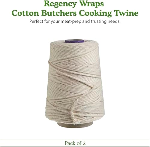 Miniatura 10 de Regency Wraps Cordel de cocina de algodón para carne preparación de alimentos natural cono de 500 pies paquete de 1