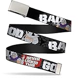 Nickelodeon Big Buckle-Down Web Belt Ninja Turtles 1.0", Shredder Poses BAD NEVER LOOKED THIS GOOD, Wide-Fits up to Kids Size 20