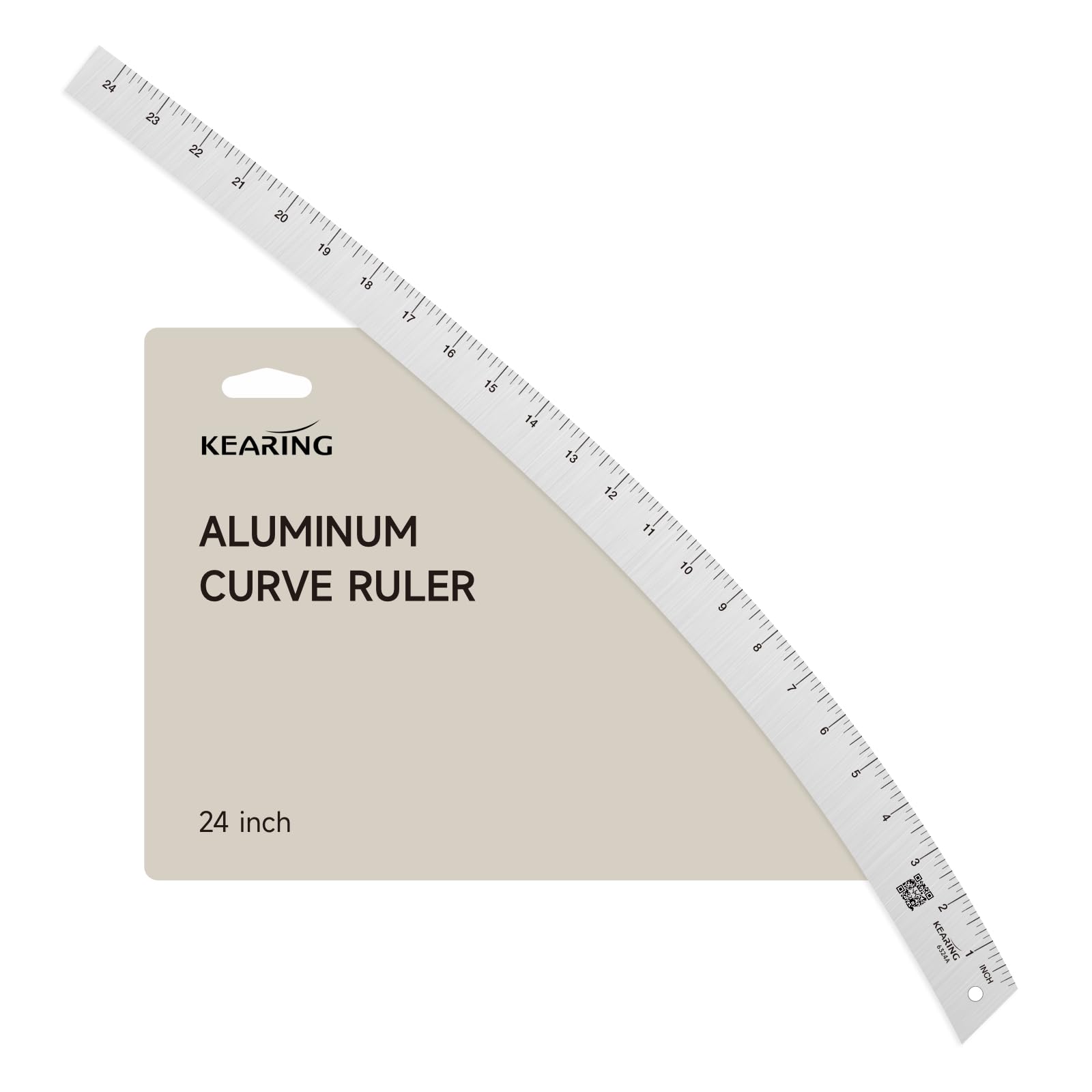 Kearing 24 pulgadas aluminio ropa regla regla de curva para Tailor diseño metálico de 1,5 mm de grosor