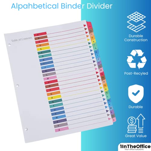 1InTheOffice Alphabetical Dividers For 3 Ring Binders