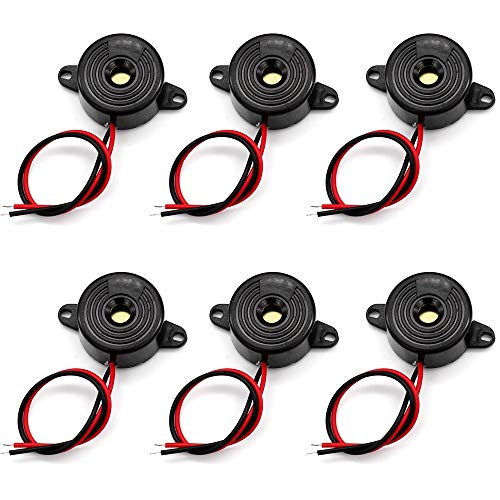 YGSAT 6pcs DC3-24V Piezo Electrónico Buzzer Tono Alarma Activa Electrónica Zumbador Alarma Activa Electrónica Sonda para Circuitos de Física Sonido Continuo Alarma de Tono Electrónico