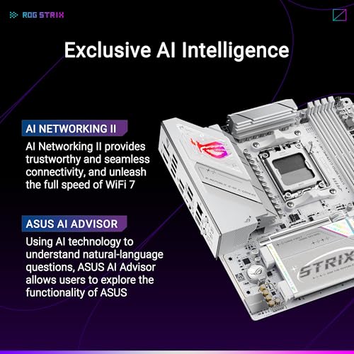 Image of ASUS ROG Strix B850-G Gaming WiFi AMD AM5 B850 mATX Motherboard, Advanced AI PC Ready, 14+2+1 Power Stages, DDR5 Slots, 4X M.2 Slots, PCIe 5.0 Ready, WiFi 7, 2.5G LAN, USB 20Gbps Type-C, AI Advisor