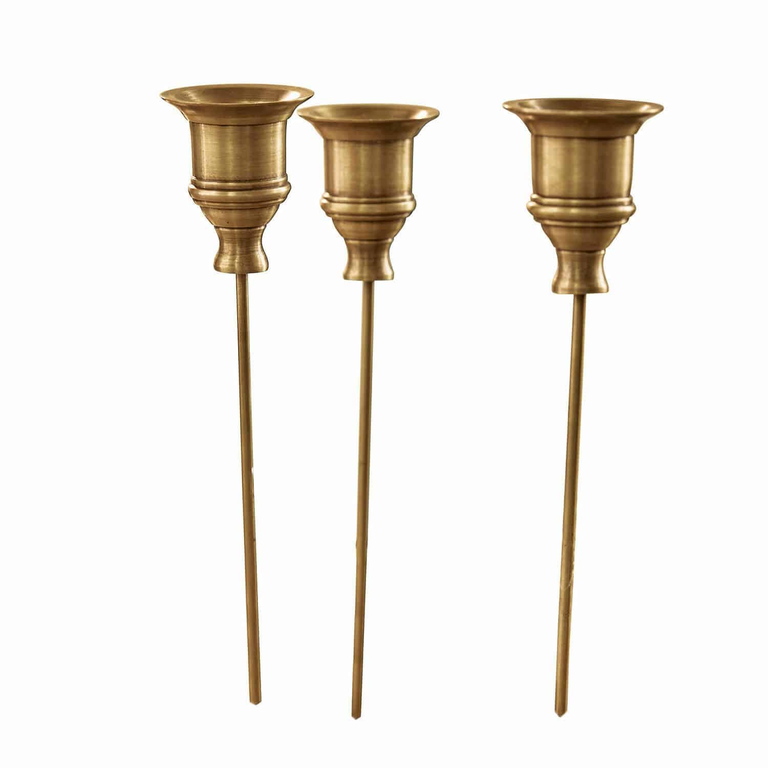 Loberon Steck-Kerzenhalter 3er Set Lalley, Messing