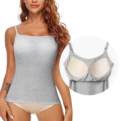 SLIMBELLE Damen Unterhemd BH Hemd Seamless Tank Top mit entfernbaren Cups...